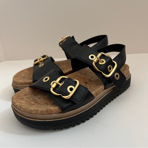 Gabor Black Chunky Slingback Sandals Size 36 - Picture 10 of 11